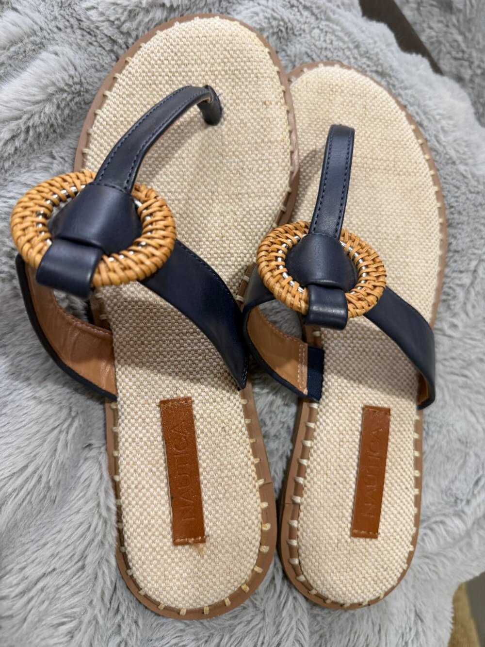 Nautica Santolina Thong Navy Sandals Sz. 9